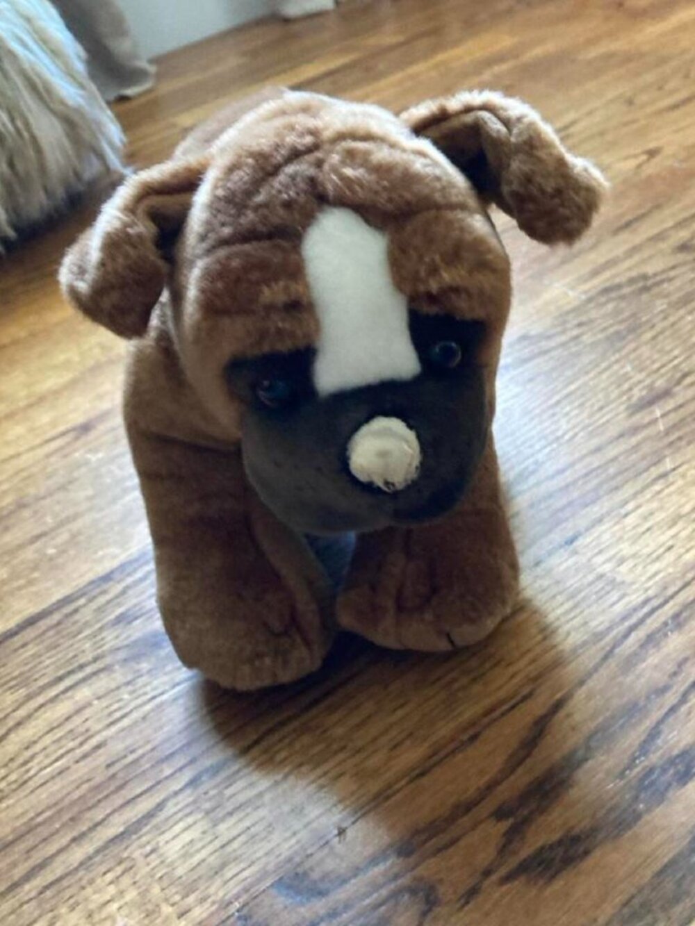 Original barking build a bear 20 year old Brown and white boxer plush toy